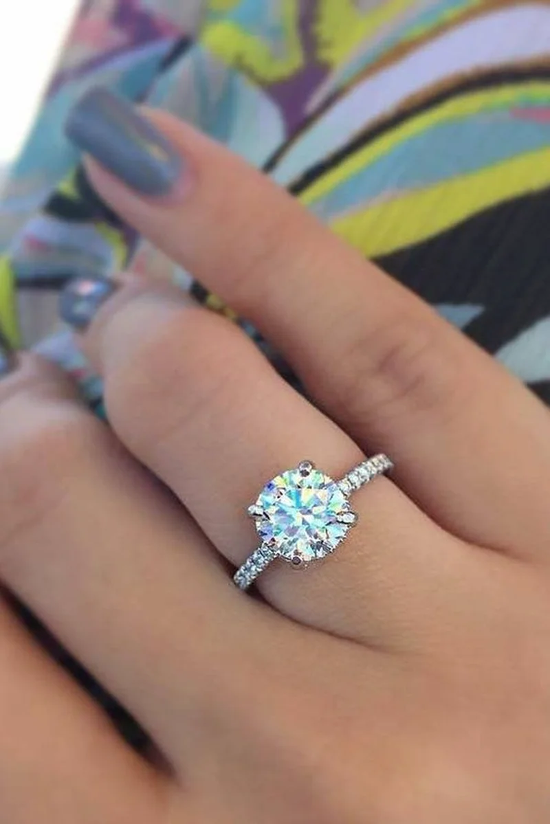 925 anillos серебряное классическое роскошное кольцо со стразами циркониевое