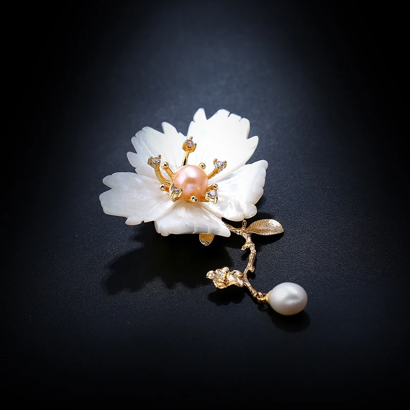 KCALOE свадебные белый цветок брошь мода розовый искусственный жемчуг хиджаб