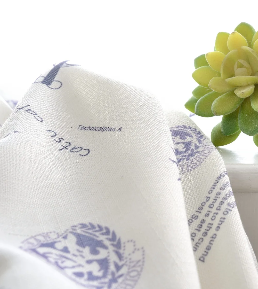 Тканевая занавеска с принтом для досуга окон в пасторальном стиле рисунком из