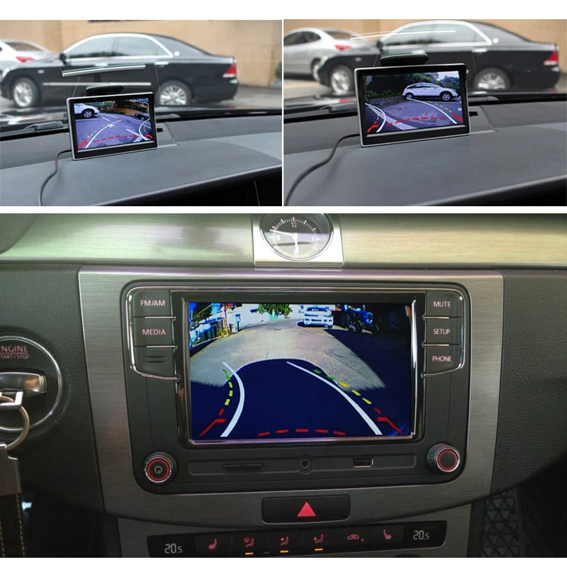 Динамическая траектория треков Smart Flip камера заднего вида автомобиля для VW CC Golf 6