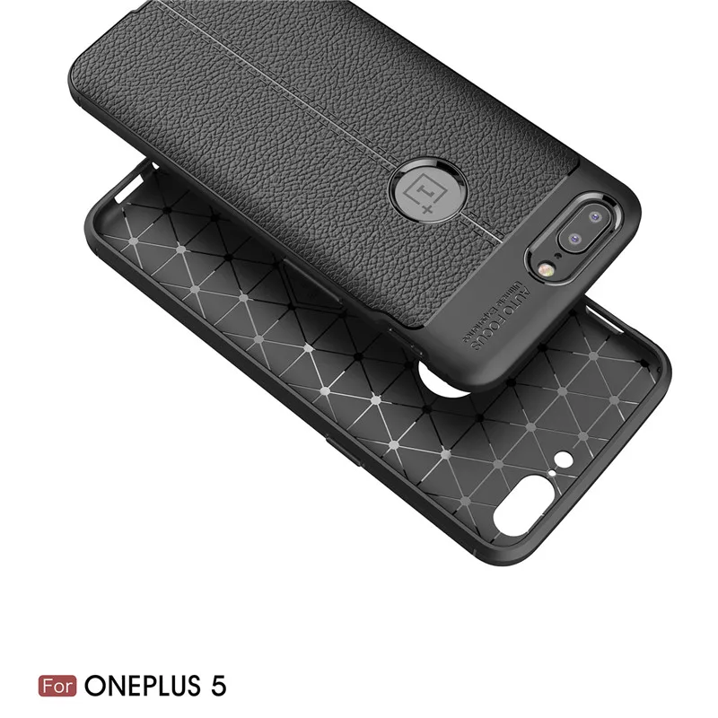 ELAIDE Litchi Leather Phone Cases for Oneplus 5 Case Soft Silicon Anti Knock Back Cover One Plus Capa Coque | Мобильные телефоны и