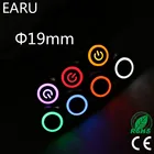 Светодиодный светильник 19 мм, водонепроницаемый металлический кнопочный выключатель без фиксации, дверной звонок, автомобильный запуск двигателя, мощность 12 в 24 В