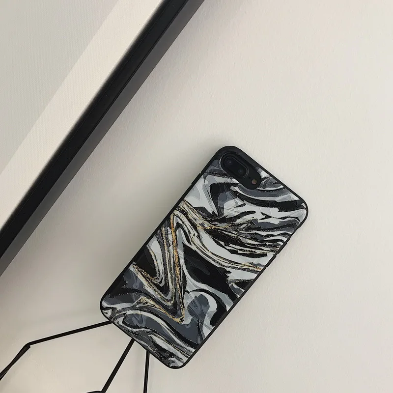 Netarlier Fashion Pastel Marble Case For iPhone 7 Pink Black Moonstone Patterned 8 4.7inch Protective Silicon Soft Phone |