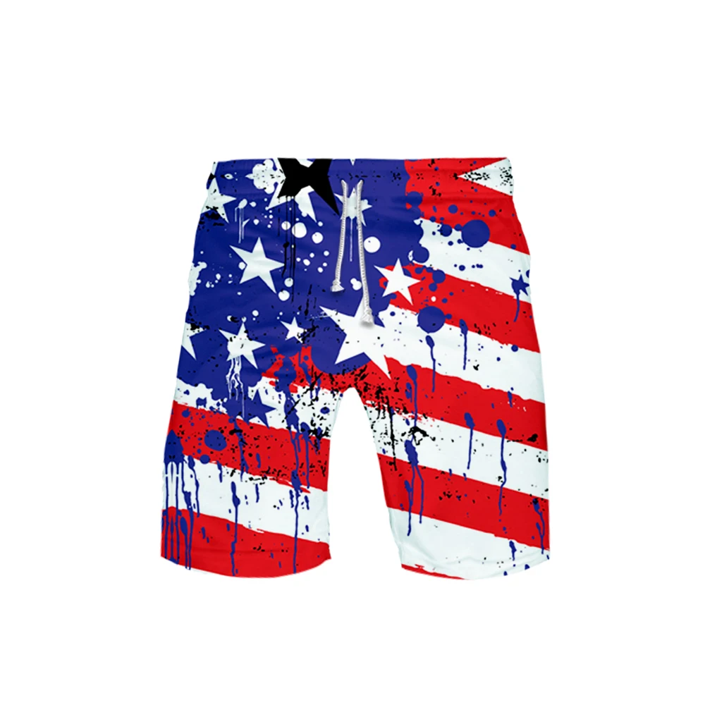 Independence Day 3D shorts Print Men 2019 Hot Sales Casual Cool and breathable Harajuku new arrival summer beach Shorts K-pops | Мужская