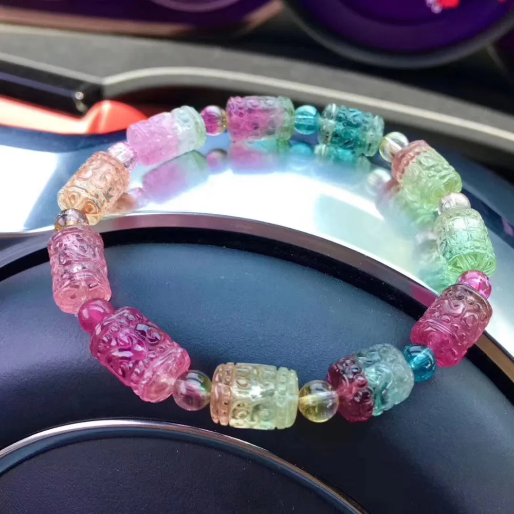 Высокое качество натуральный арбузный турмалин красочные радужные кристаллы баррель бусины 13x8 мм Бразилия женщин мужчин AAAAAA сертификат