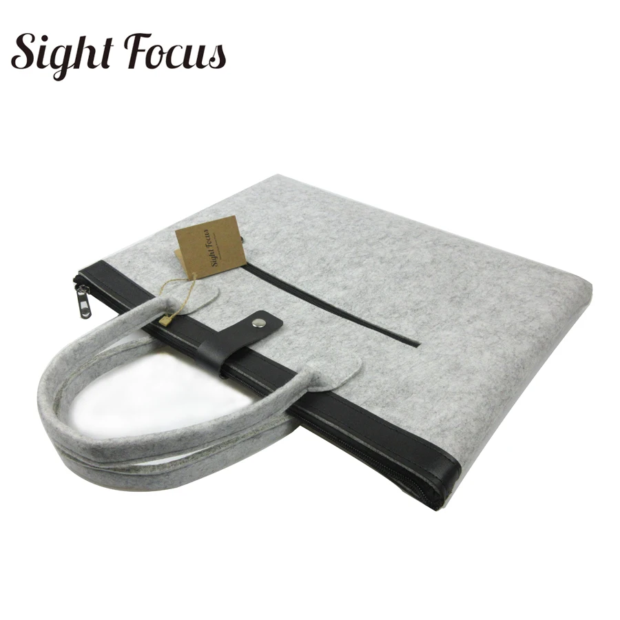 Портфель Sight Focus серый из фетра легкий портативный мягкий для ноутбука | Багаж и