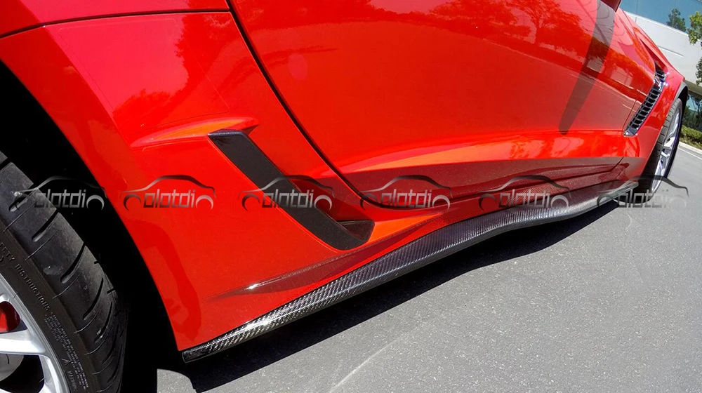 H1 Стиль сбоку юбки фартук губы расширение углеродного волокна для Chevrolet Corvette C7 стайлинга автомобилей обвесы