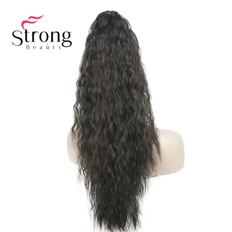 StrongBeauty 24 ''6 цветов синтетический конский хвост Кудрявые Волнистые коготь наращивание волос клип на шнурке шиньон