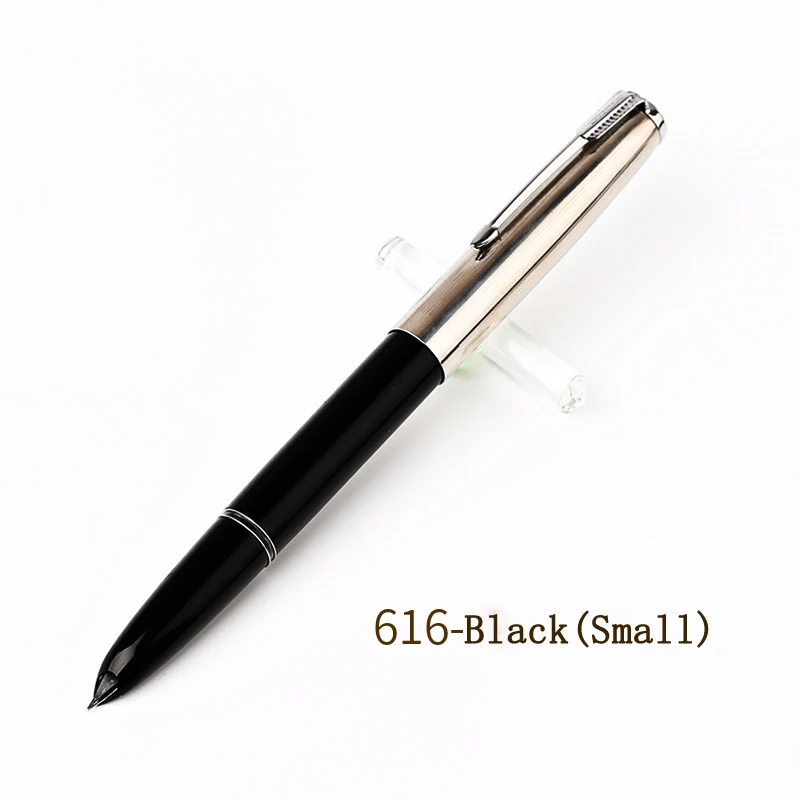 616 Small Black Подлинное качество HERO 616 Классическая ностальгическая перьевая ручка 616-2 Золотой зажим/колпачок чернильная ручка Иридиевый тонкий наконечник 0,5 мм для студентов - Цвет: 616 Small Black