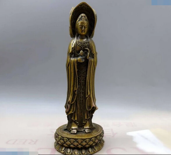 Китайская латунная Медная скульптура Kwan yin 10 дюймов|decor|sculpture buyerssculpture aluminum |