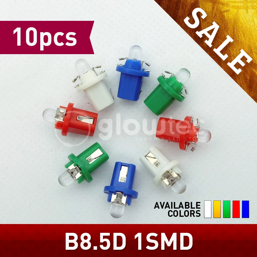 10 шт., 12 В, 24 В, T5, B8.5D, 509T, B8.5, 5050 светодиодов