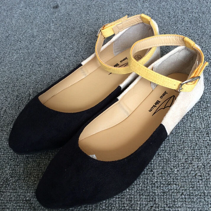 Женская обувь на плоской подошве с пряжкой оранжевого розового черного цвета