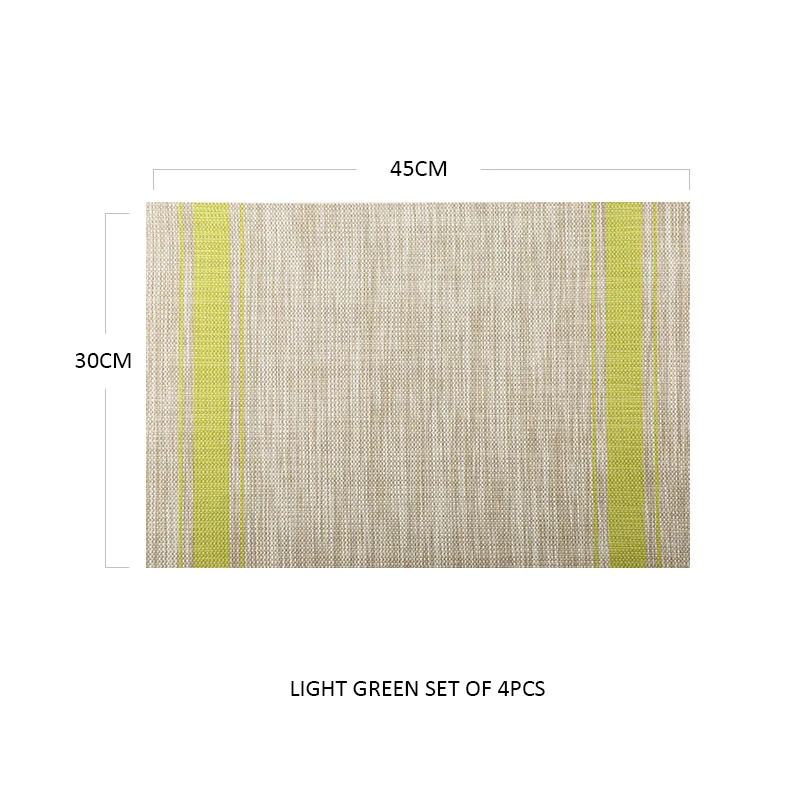 Green 4PCS Упаковка из 4 шт., моющиеся настольные коврики для размещения, Премиум ПВХ коврики для места, настольные Коврики для обеденного стола, клетчатый Прямоугольный Обеденный коврик - Цвет: Green 4PCS