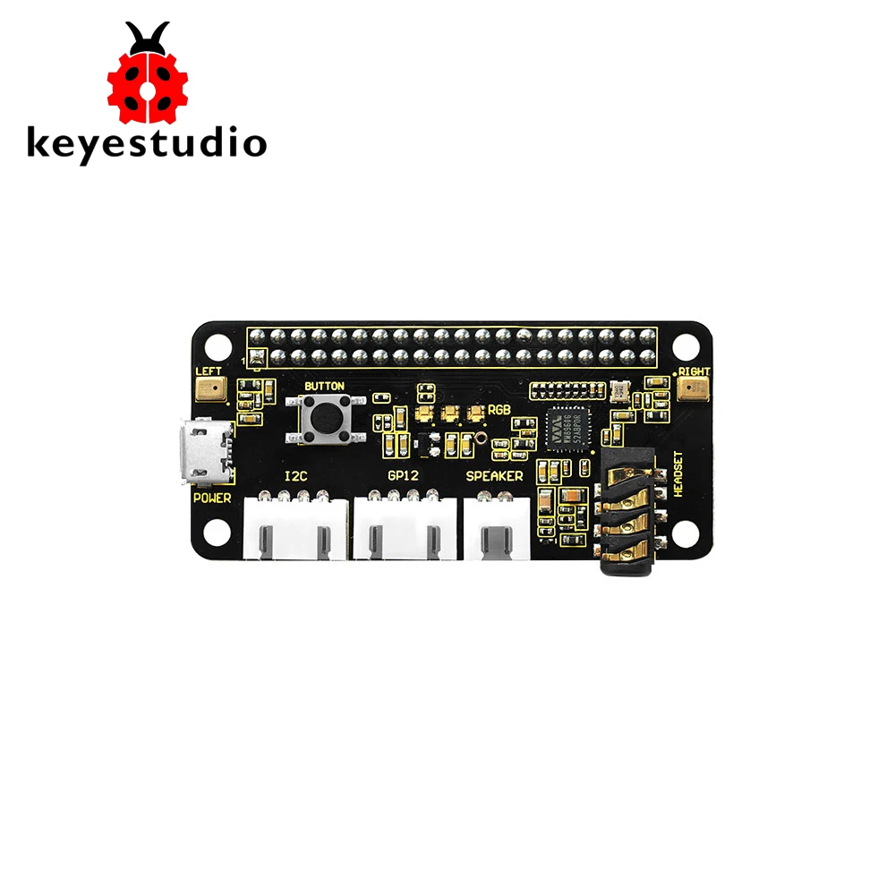 

Keyestudio 5V ReSpeaker 2-Mic Pi HAT V1.0 Expansion Board For Raspberry Pi 4B / Zero / Zero +CE Compliant W/B+/3B+/3B