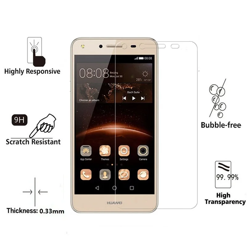 Стекло защитное CHANHOWGP для Huawei Y5II/ Y6II/ Honor 5A 9H 2 шт.|Защитные стёкла и плёнки