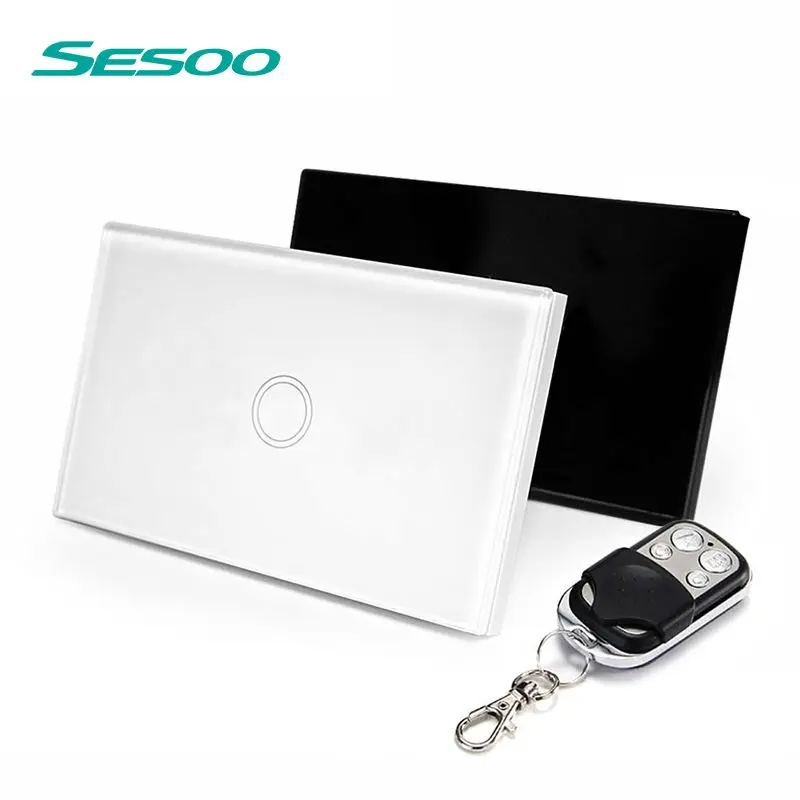US Standard SESOO Remote Control Switch 1 Gang Way RF433 Smart Wall Wireless remote control touch light switch | Обустройство дома