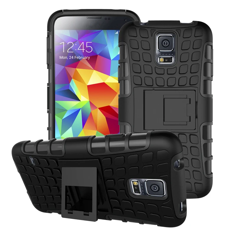 Чехол для samsung Galaxy S5, сверхпрочный жесткий резиновый силиконовый чехол для телефона, для samsung Galaxy S5, чехол для samsung S5, сумка - Цвет: Black