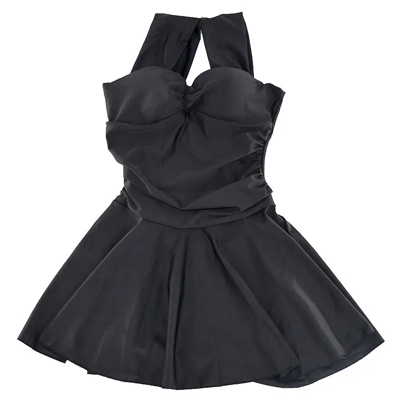 Женщин купальник swimdress Push Up одноцветное обогнул Холтер купальный костюм Пляжная