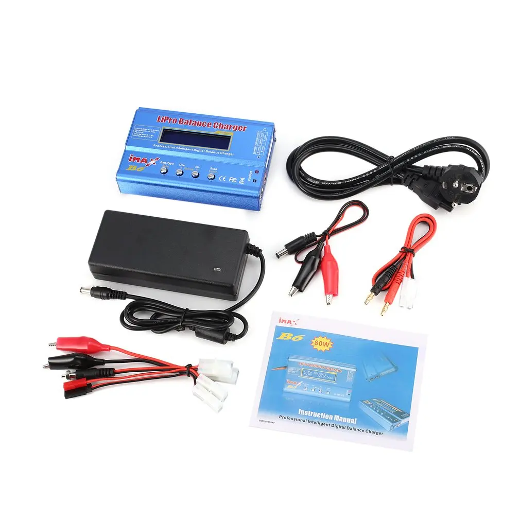 Оригинальный iMAX B6 80W 6A Lipo NiMh Li Ion Ni Cd RC зарядное устройство 10W 2A Dis с 15V/6A AC/DC адаптер