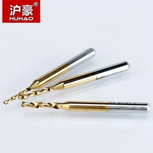 HUHAO 10 шт. Титан пальто Карбид печатной платы Мини сверло 1,2 мм до 2,1 мм ЧПУ мини станок для печати схема 3,175 мм сверло набор печатных плат