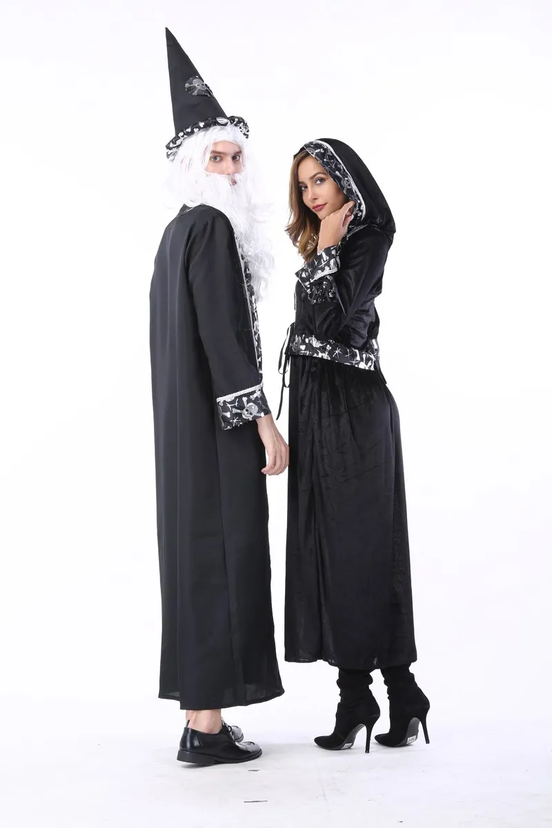 Карнавальные костюмы Purim на Хэллоуин костюм волшебника с черепом для мужчин