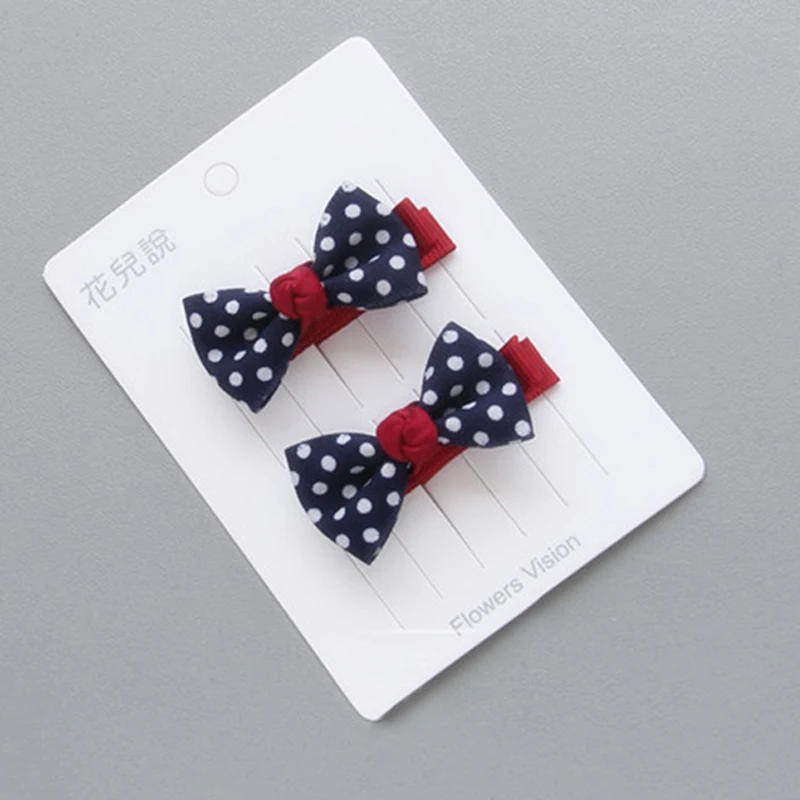 Hair pin Asphalt Новые изящные заколки для волос с волнистыми точками; повязка для волос принцессы с бантом; детская одежда; регулируемая эластичная резинка для девочек; 1 пара; для детей - Цвет: Hair pin Asphalt