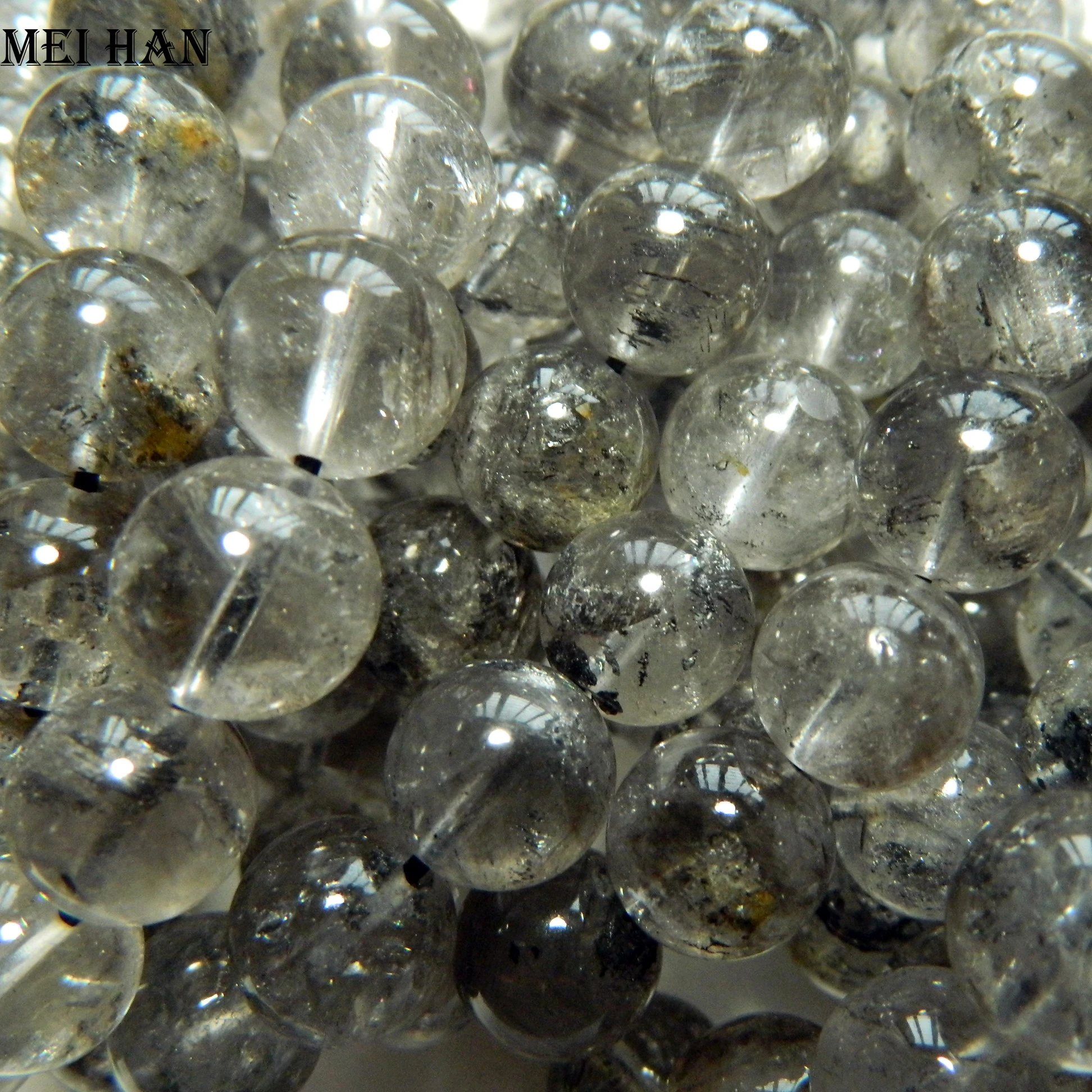 Meihan Free shipping (17beads/set/42g) natural 12-12.8mm the Himalaya energy quartz round beads for jewelry making design | Украшения и