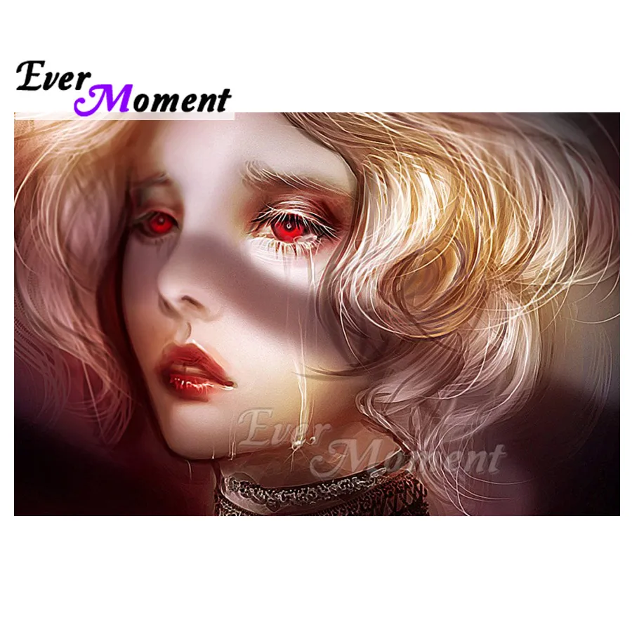 Картина с бриллиантами Ever Moment красными глазами для девочек плач полностью