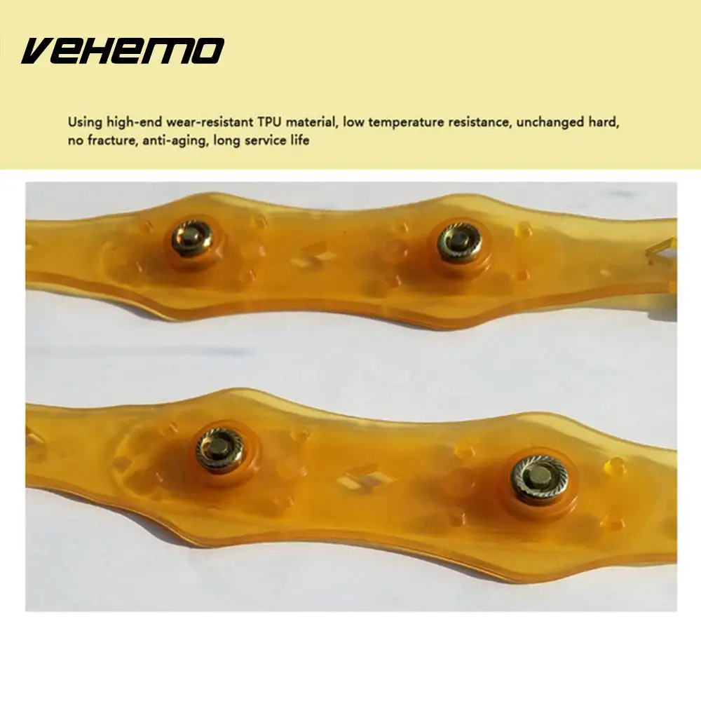 Vehemo ТПУ прозрачный желтый снег цепь Дорожная безопасность анти