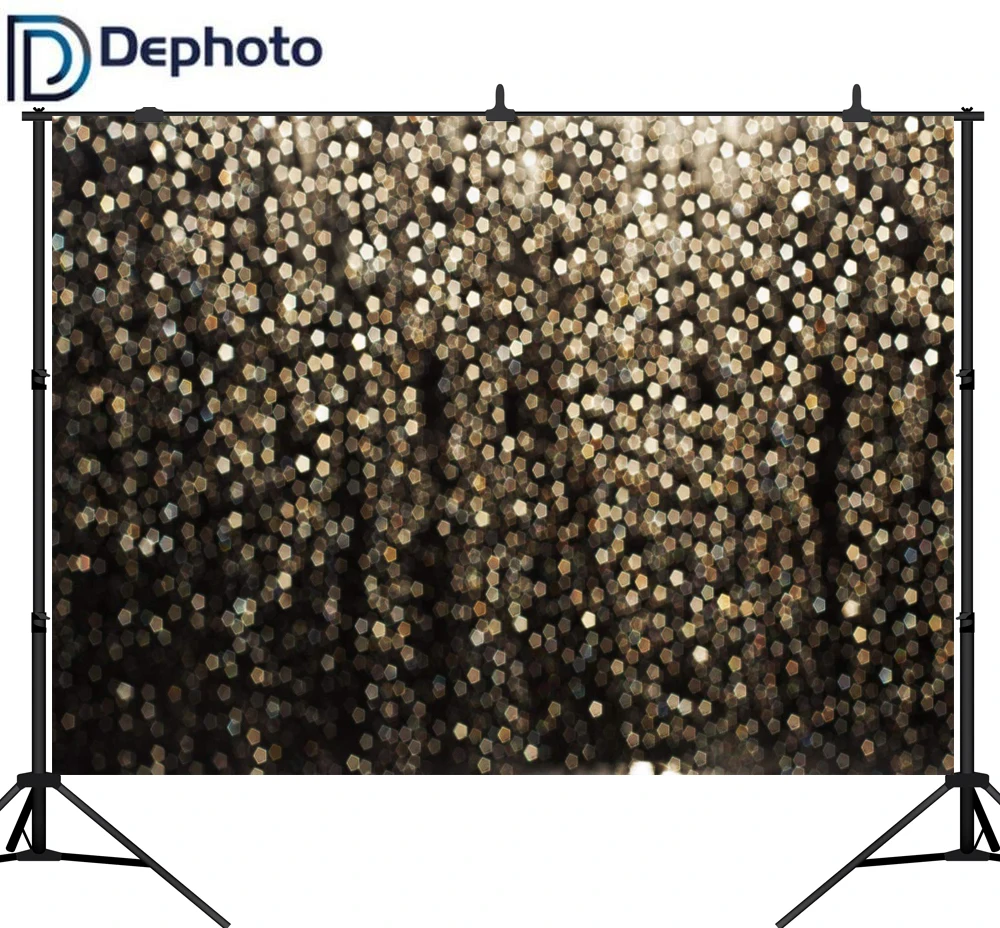 DePhoto Gold Bokeh абстрактный Блестящий Фон для фотосъемки в горошек CP селфи дня