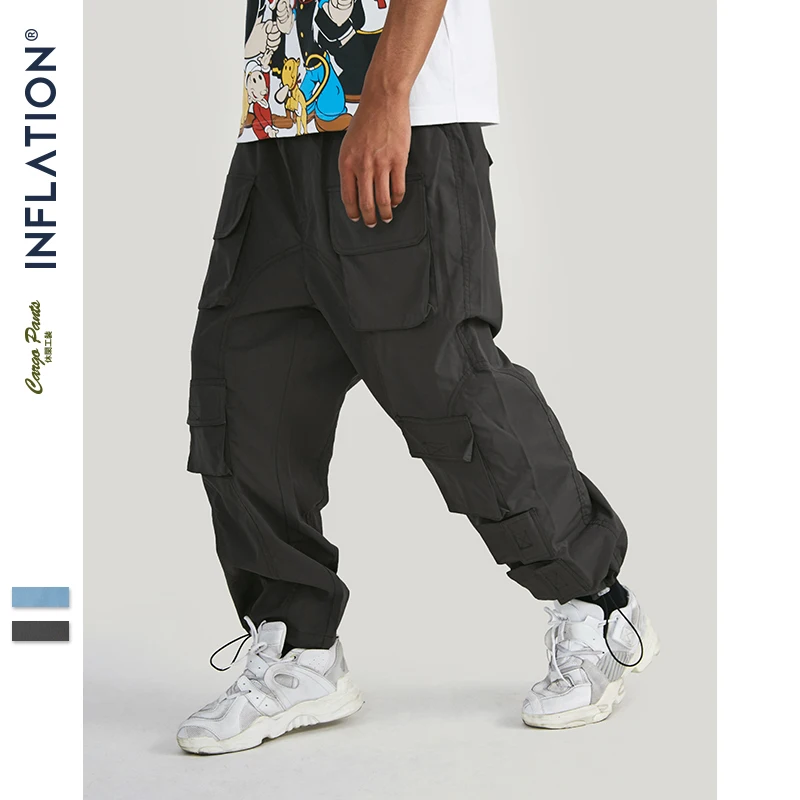 Брюки-карго мужские с множеством карманов на резинке | Мужская одежда