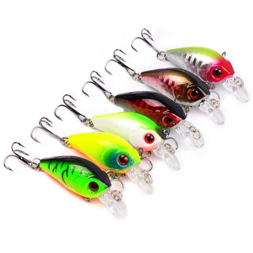 

6PCS Crankbait Minnow Fishing Fish Bass lure hook baits 4.5m/3.5g Free shipping