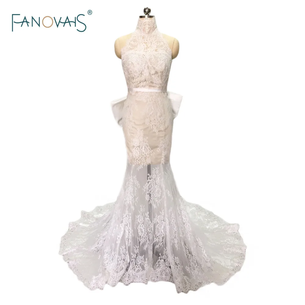 Сексуальные свадебные платья кружевное свадебное платье русалки цвета слоновой