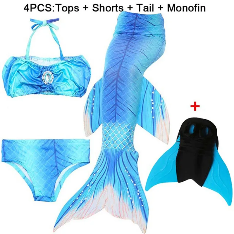 Женский купальный костюм Русалочки костюм-бикини с хвостом и Ластами вечерние