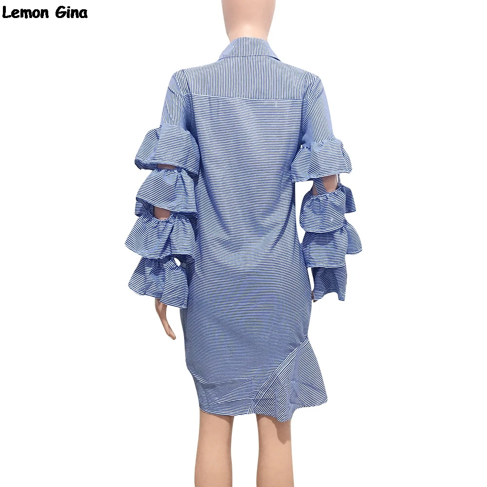 Новые зимние полосатые каскадные оборки с длинным рукавом завязываются