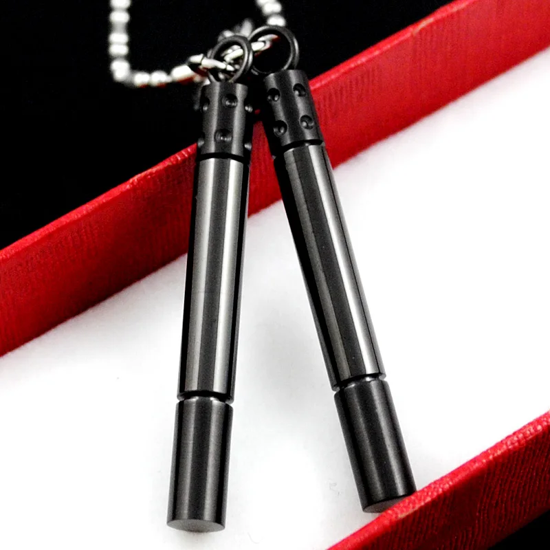 Ожерелье с кулоном Nunchakus серебряное/золотое/синее/Черное для мужчин и женщин