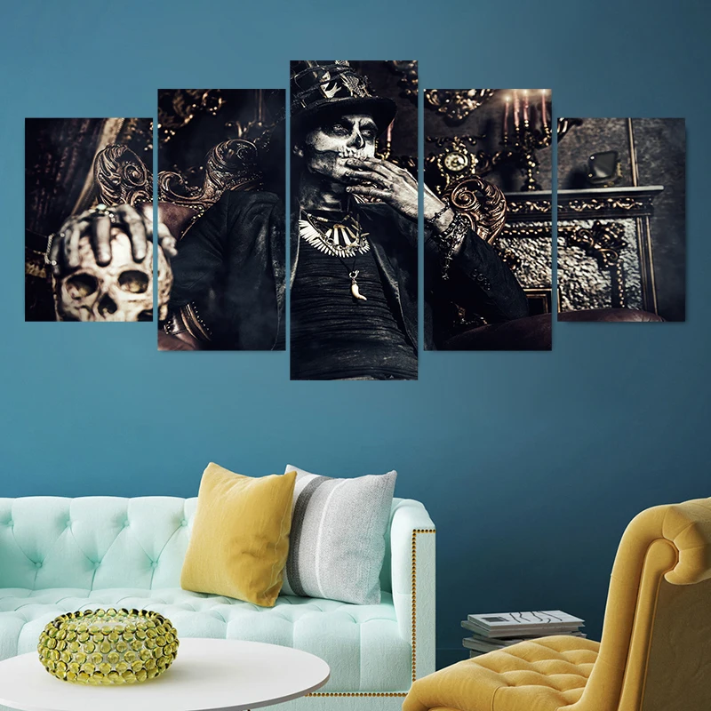 5pcs/set Newest Skull Pattern Collect Halloween Wall Stickers For Party Creative PVC Mural Wallpaper Bedroom Home Decor | Обустройство
