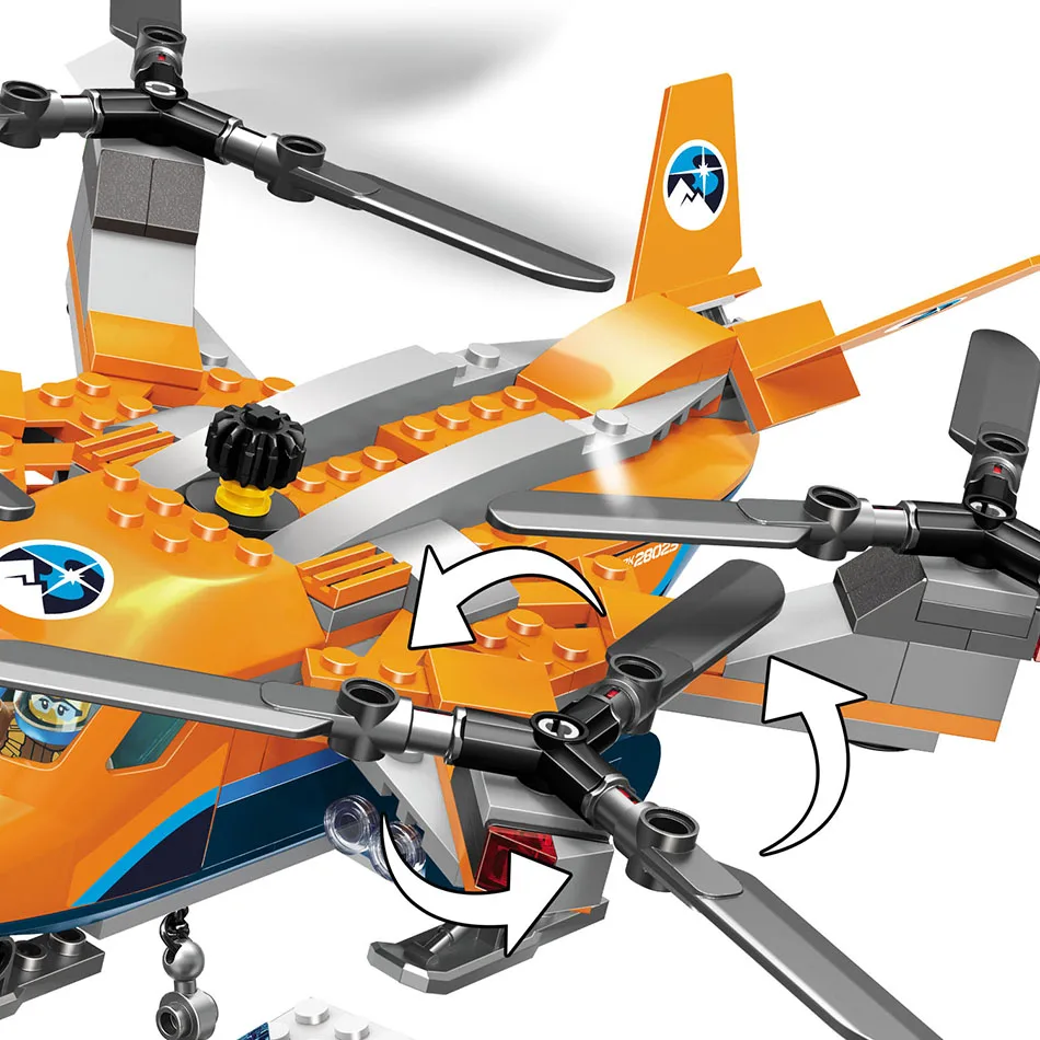 296 шт. маленькие строительные блоки совместимые с Lepinging City Arctic Air Transport игрушки для