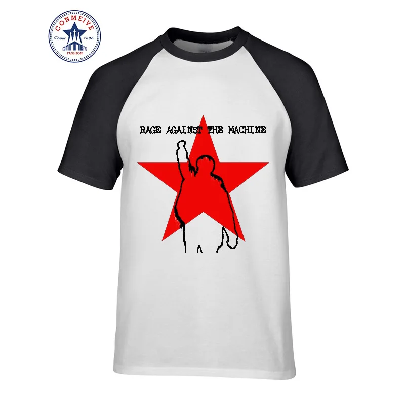 Новейшие модные футболки с коротким рукавом мужская одежда RAGE AGAINST THE MACHINE хлопковая забавная футболка для мужчин - Цвет: as the picture