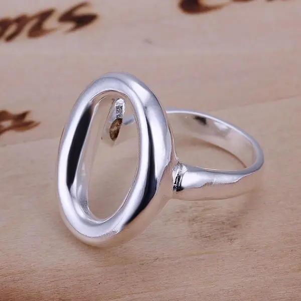 O форма открытый anillos CR119 # обручальные кольца для мужчин и женщин посеребренное