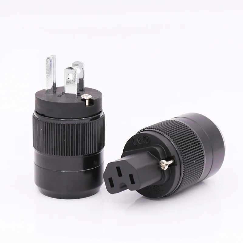 

Free shipping one pair Rhodium-Plated AC US Power Plug + IEC Connector US version