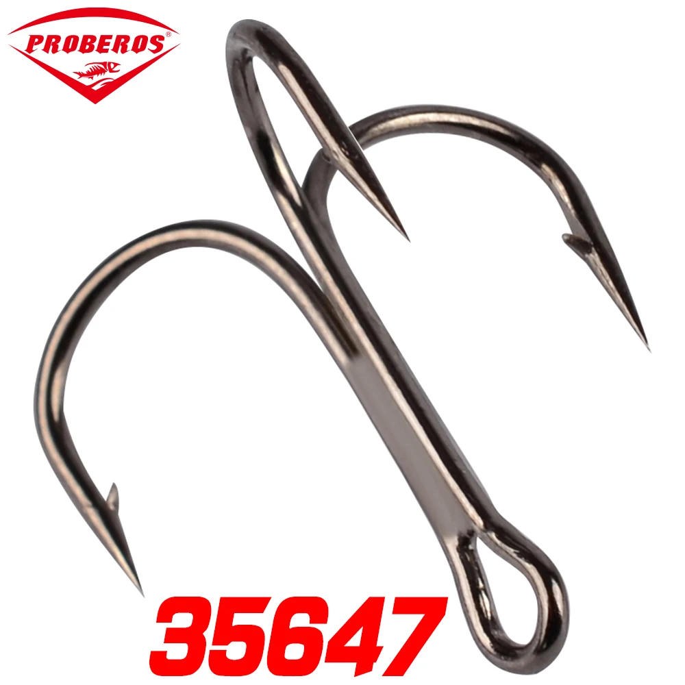 

100pcs/lot Fishing Hooks 2/4/6/8/10# High Carbon Steel Treble Hook Fishing Tackle Fishing Equipment Soft Lure Holder Pesca Black