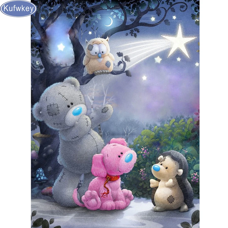 Полная Алмазная вышивка в виде Винни Пуха для детской комнаты 5d Сделай Сам