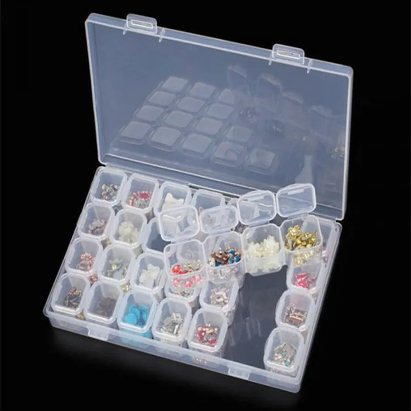 28 слотов Набор алмазной живописи пластиковая коробка для хранения ногтей горный