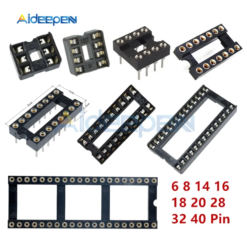 10 шт. IC розетки 6 8 14 16 18 20 28 32 40 контактный разъем DIP6 DIP8 DIP14 DIP16 DIP18 DIP20 DIP28 DIP32 DIP40
