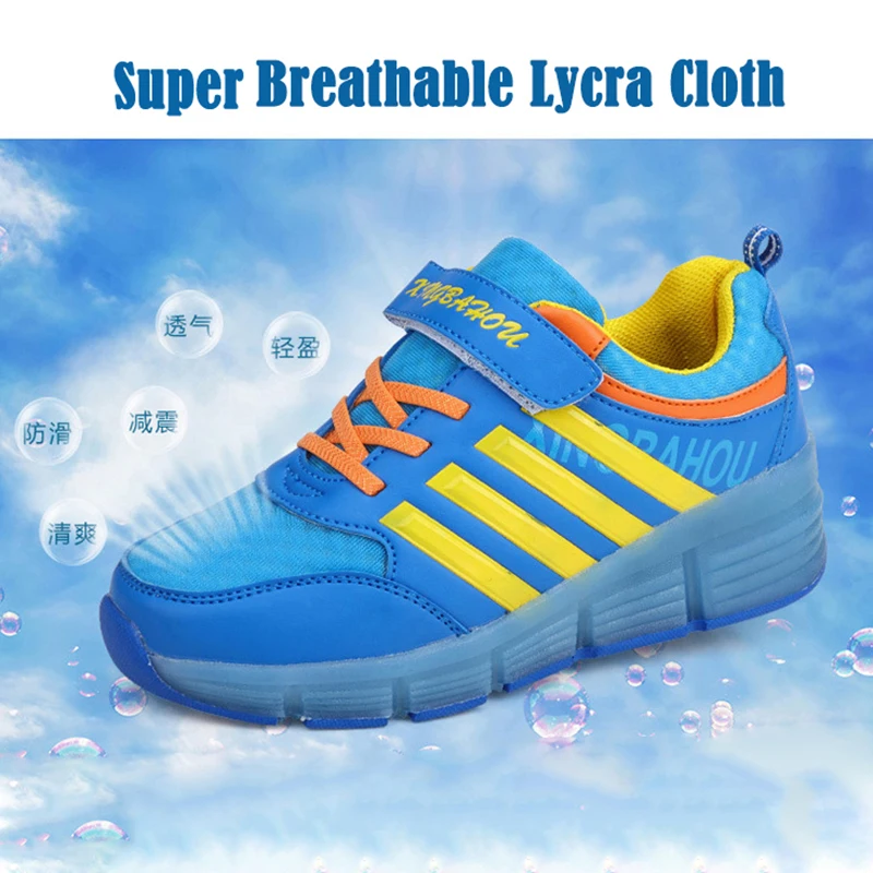 New Children Glowing Sneakers with Wheels Casual Shoes Kids Light up Roller Girls Boys tenis infantil | Детская одежда и обувь