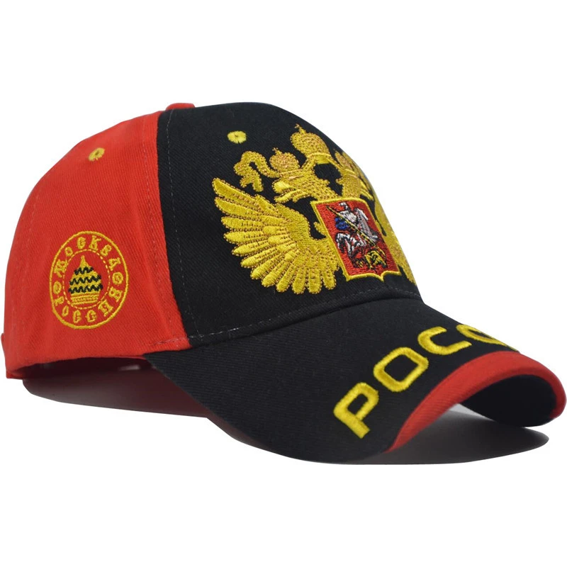 Кепка Мужская/Женская/Мужская хлопковая с эмблемой России регулируемая в стиле