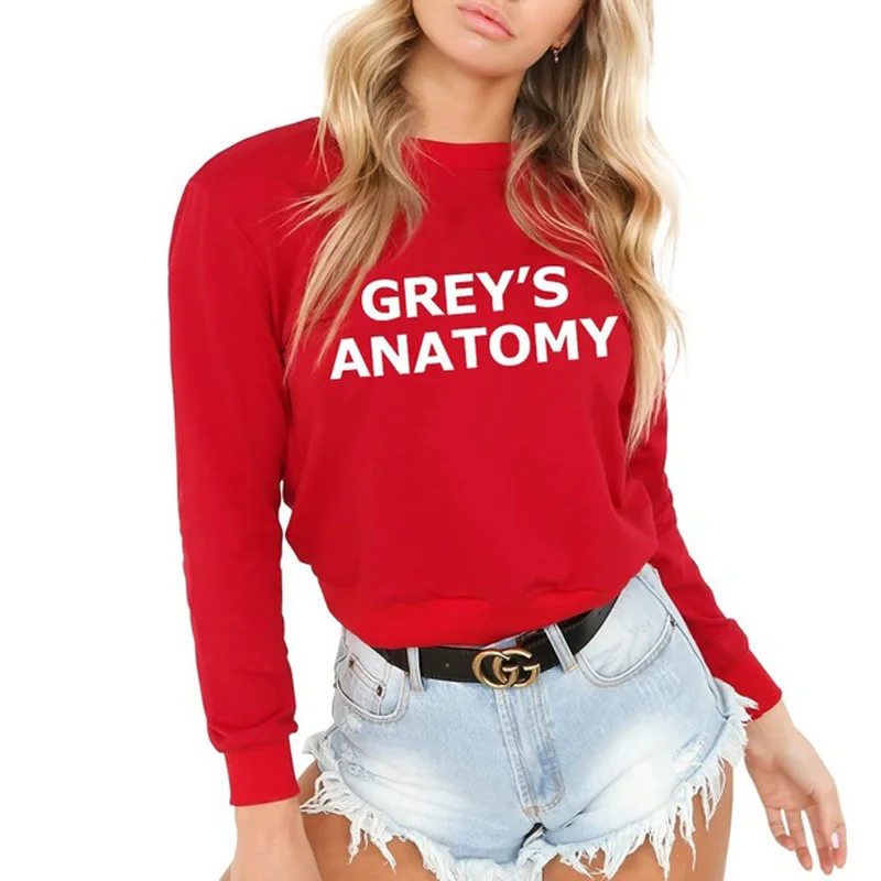 Анатомия Для женщин Мода Повседневное топы с надписью кофты Симпатичные