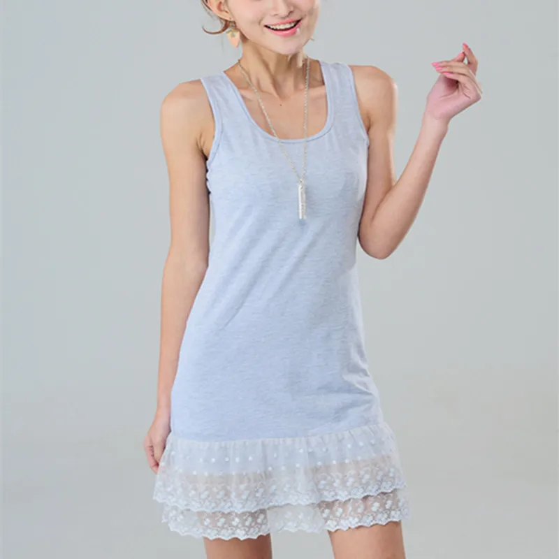 Платье туника женское кружевное выше колена из эластичного хлопка|tank dress|dress for
