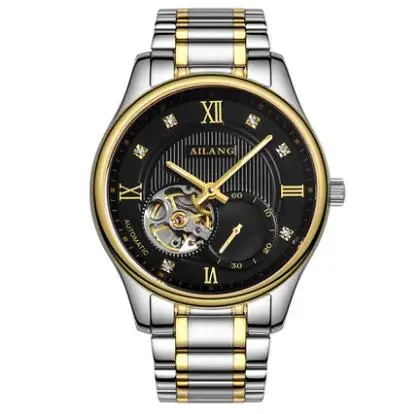 color 5 Steel Band AILANG Tourbillon Мужские часы люксовый бренд Мужские часы автоматические часы алмаз Relogio синий сапфир механические часы - Цвет: color 5 Steel Band